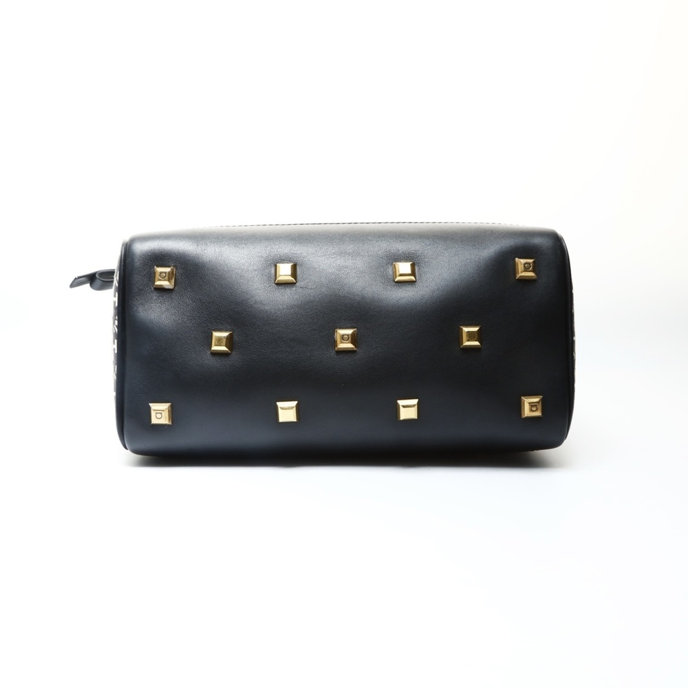 Salvatore Ferragamo Gancini canvas handbag in black - Picture 7 of 13